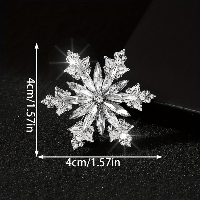 Stylish Rhinestone-encrusted Snowflake Brooch, Gift